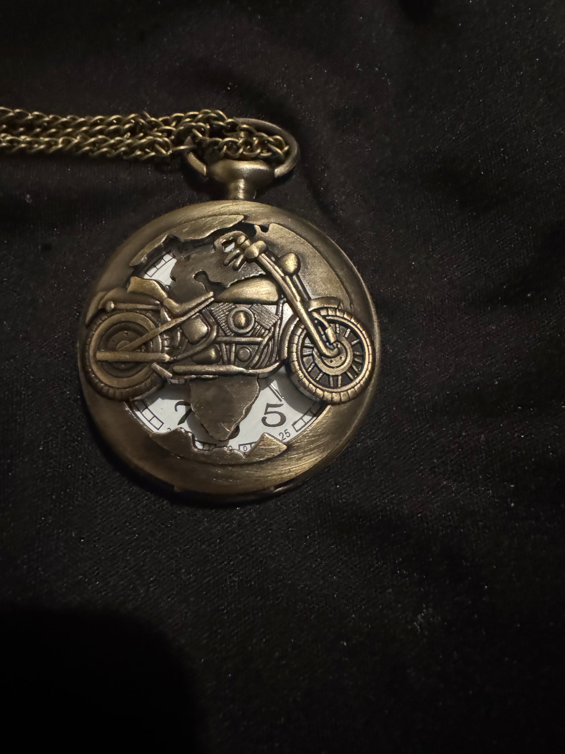 Motorbike pocket watch vintage