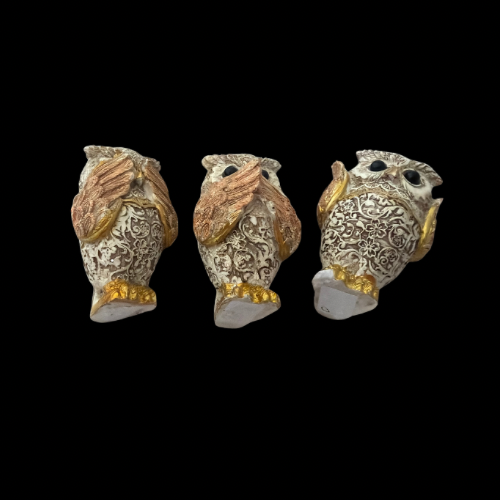 Wise Owl 'See No Evil, Hear No Evil, Speak No Evil' Ornament