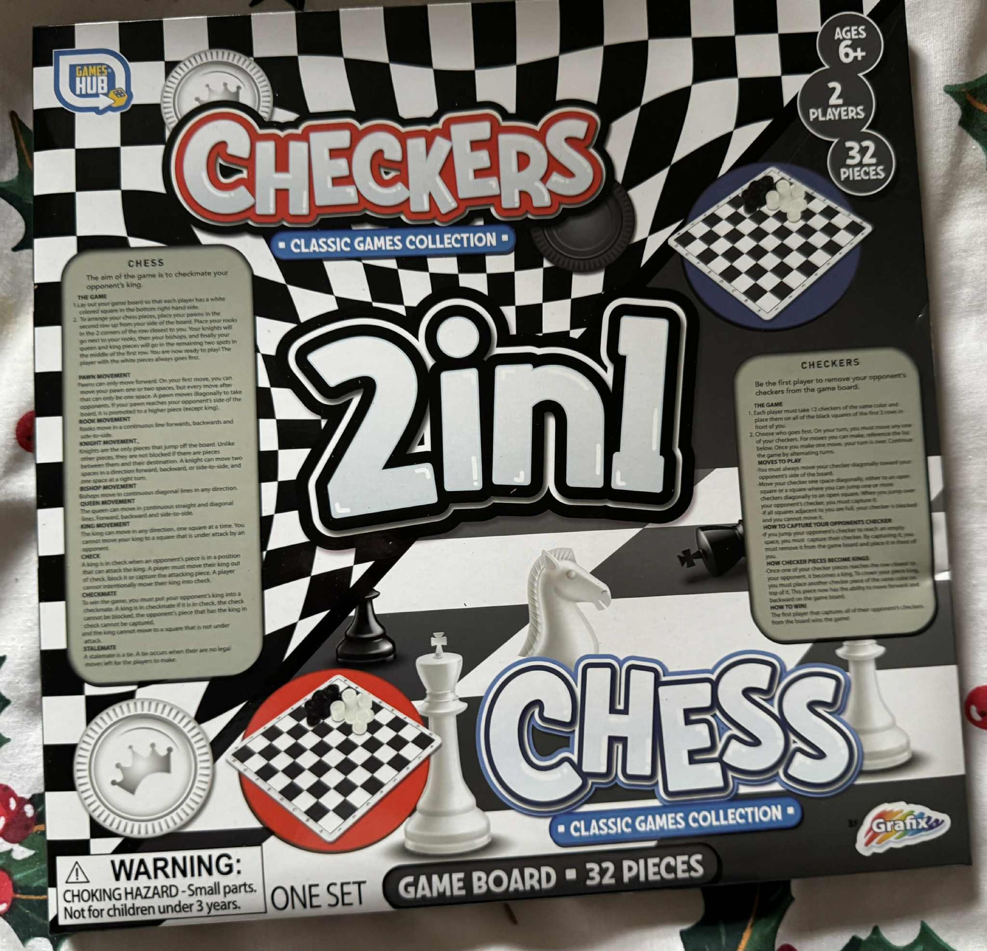 Checkers 2 in 1 Chess Game