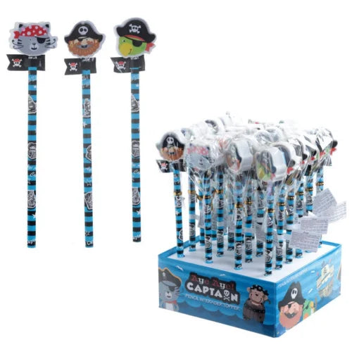 Doodle Pirate Pencils + Eraser Toppers