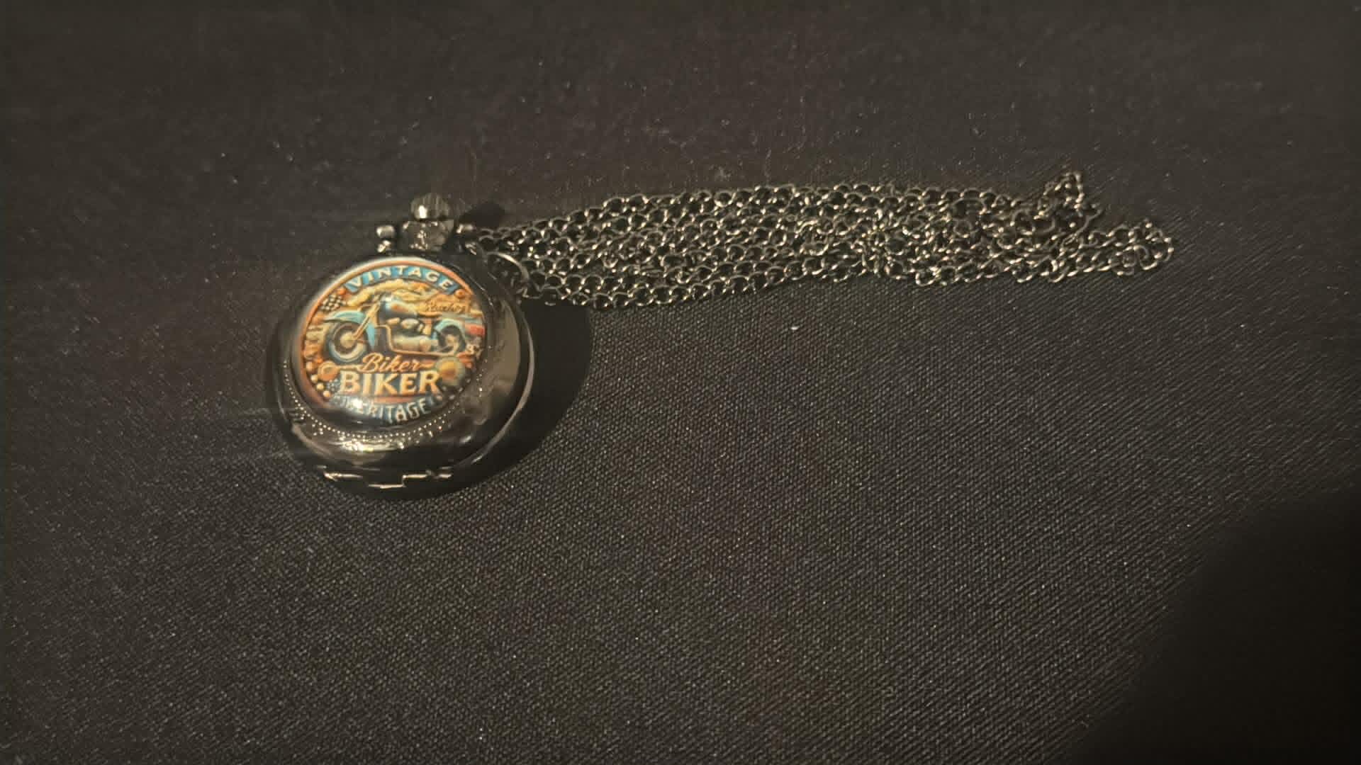 Vintage Biker Miniature Pocket Watch